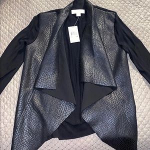 michael kors mixed-media draped-cardigan